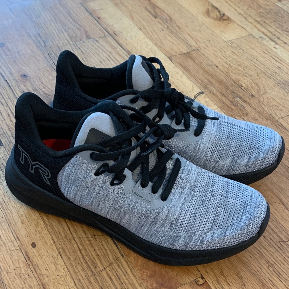 TYR Gray and Black Knit Training Sneakers